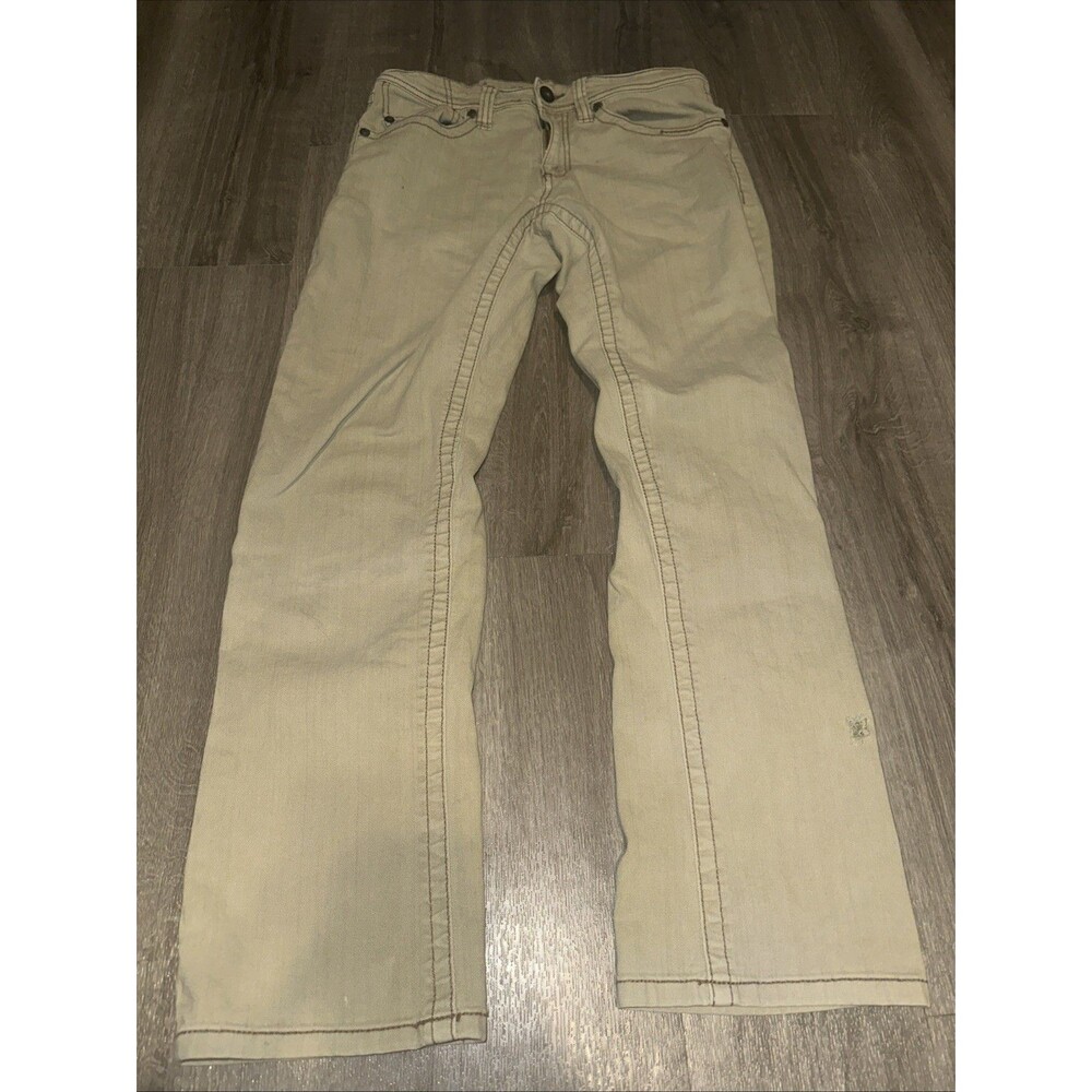 Mens Axe & Crown Straight 32x30 Relaxed Fit Distressed Beige Jeans Outlaw Denim